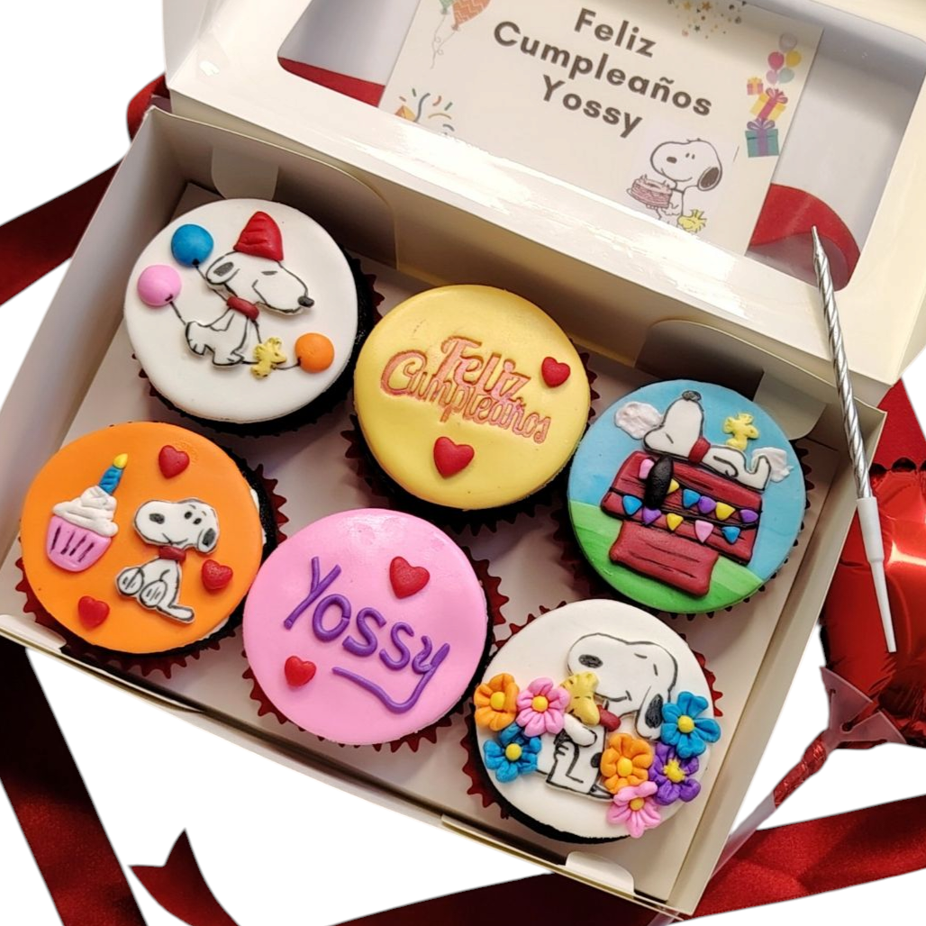 Cupcakes - Snoopy Feliz Cumpleaños